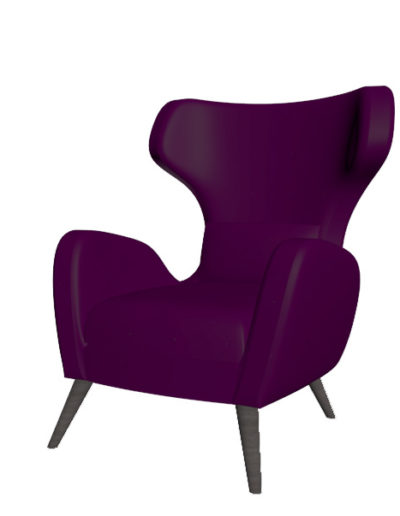 BROOKLIN LH Fauteuil Violet - YUVA Le grand bornand