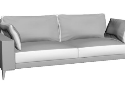 EDGAR Canapé Gris bande blanches - mobilier